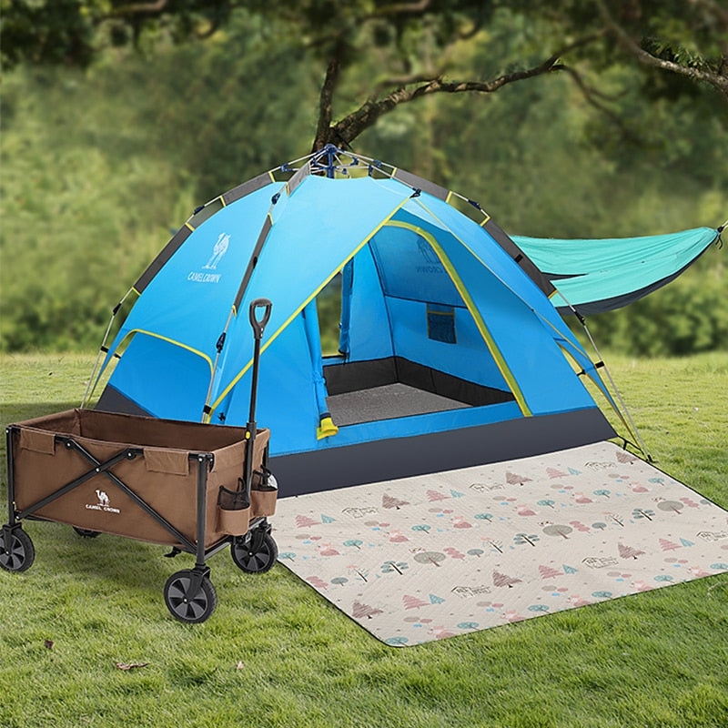 Spacious Golden camel 4 Person Camping Tent