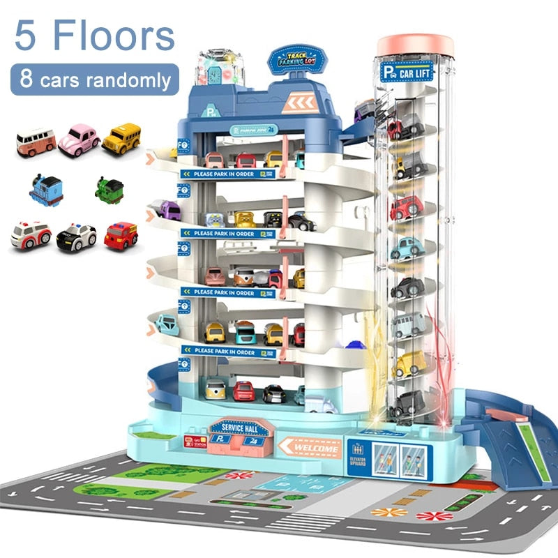 Electric Track Parking Building Car Toy Racing Rail