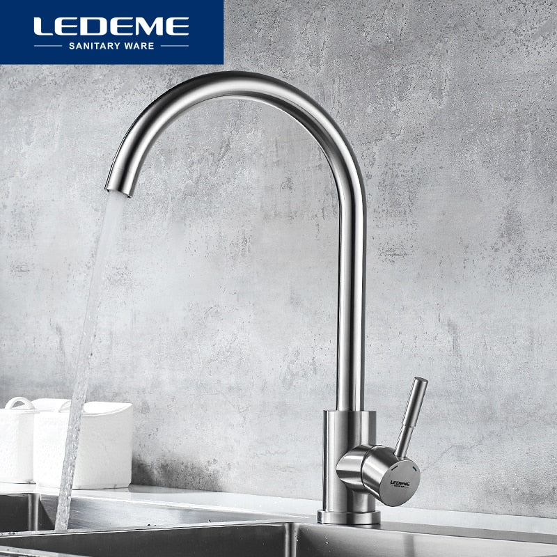 LEDEME Stainless Steel Single Handle Faucet