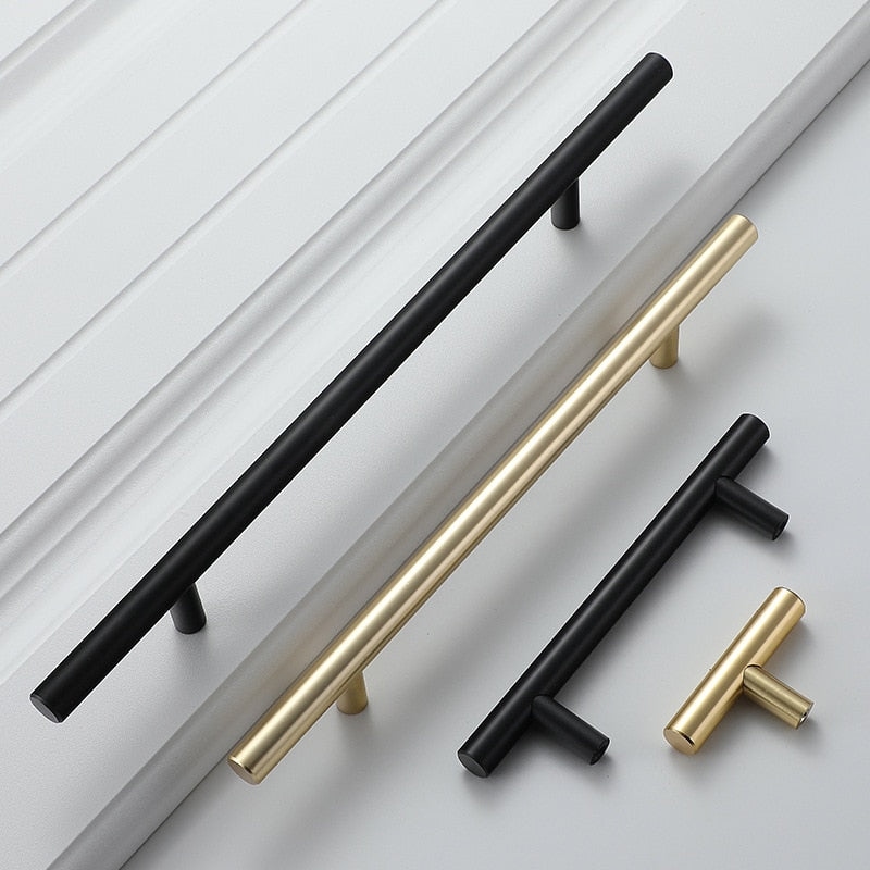 Black Gold Brushed Stainless Steel Cabinet Door Knobs