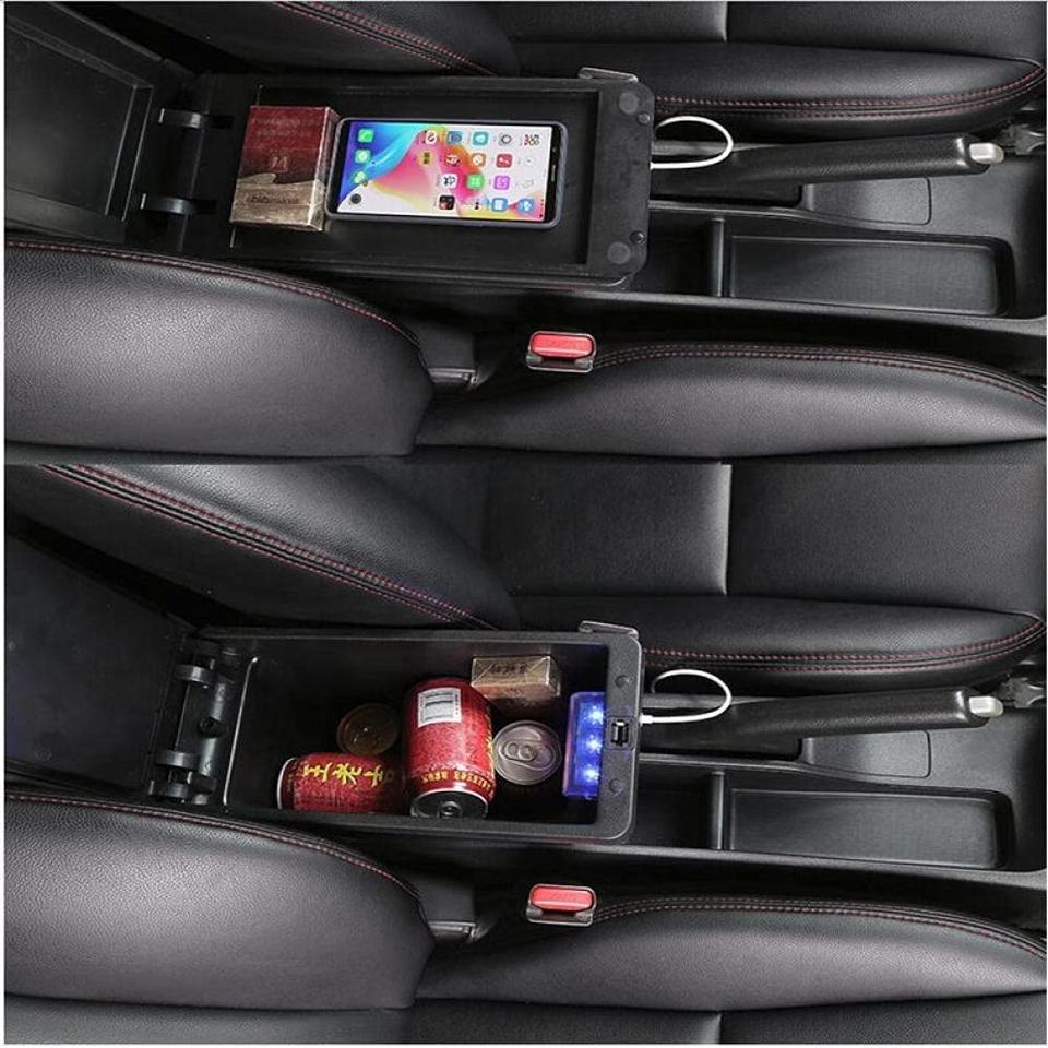USB Charging Center Console Armrest Storage Box