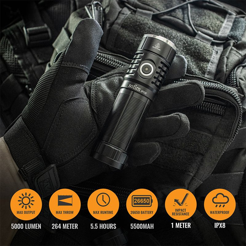 USB-C Rechargeable 5000lm LED Flashlight
