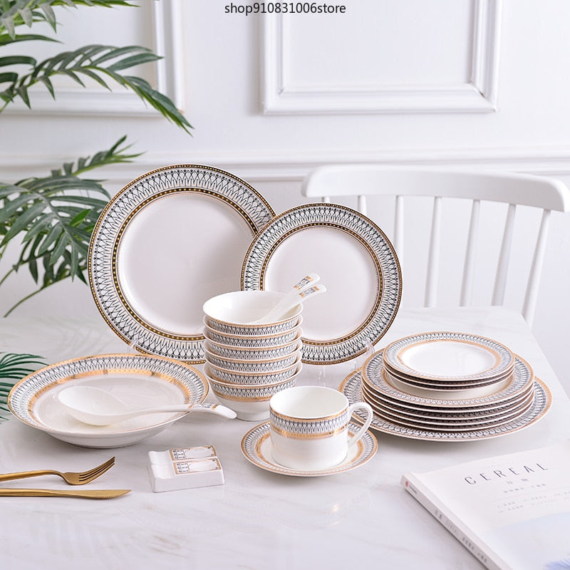 Stripe Design Dinner Plate Set