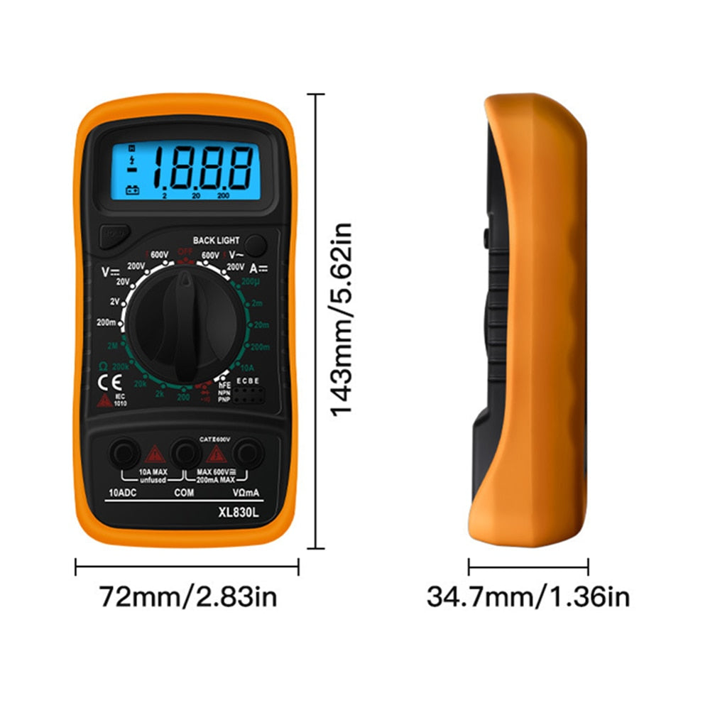 LCD Backlight Portable AC/DC Ammeter