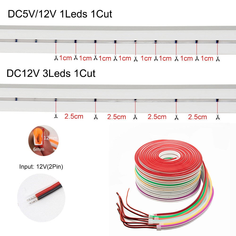 DIY 5V 12V LED Neon Strip Sign Light