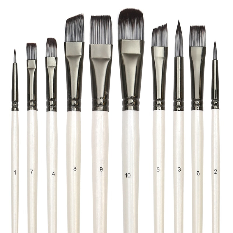 Paint Brush Set for Acrylic, Gouache, Oil, and Watercolor Painting