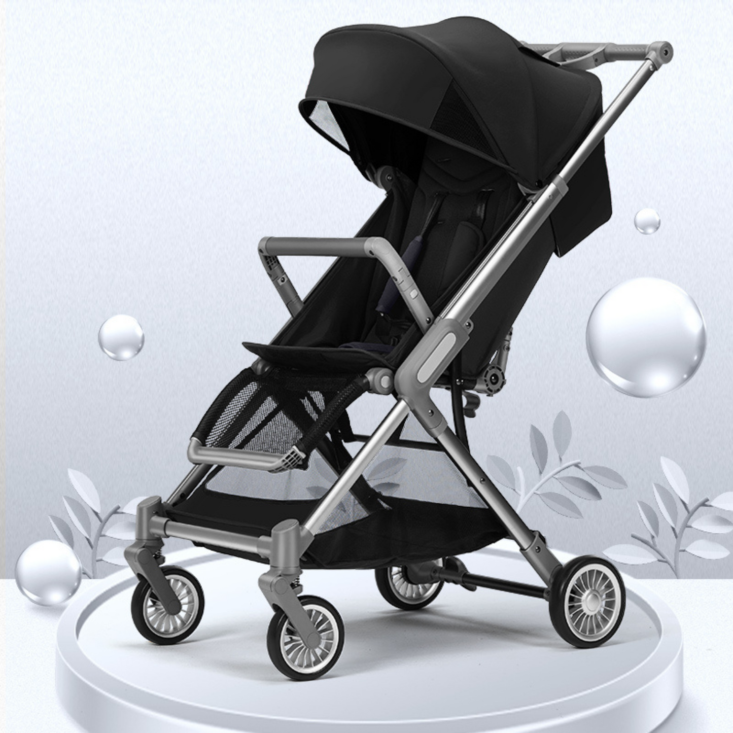 Baby's Ride with New Leather Carriage