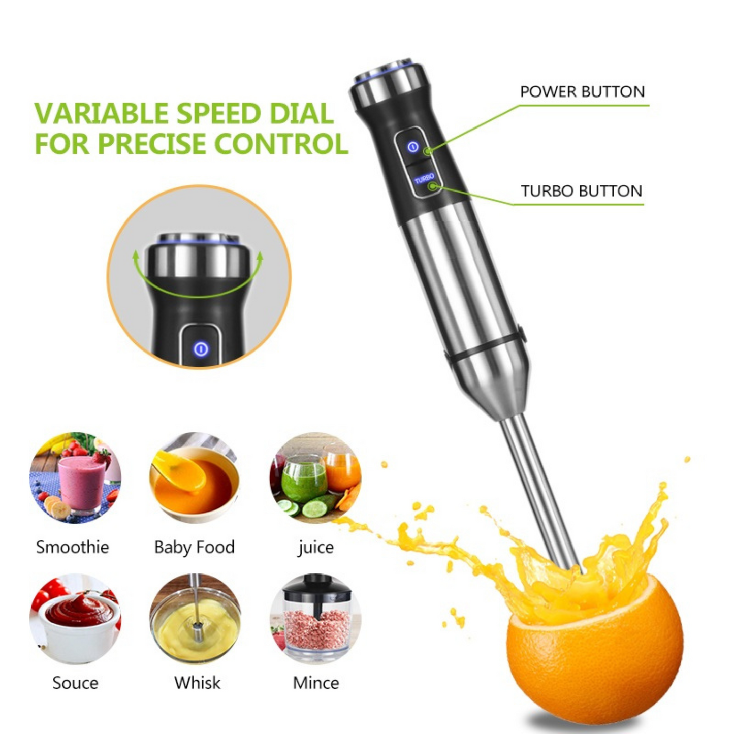 Steel Immersion Electric Food Mixer