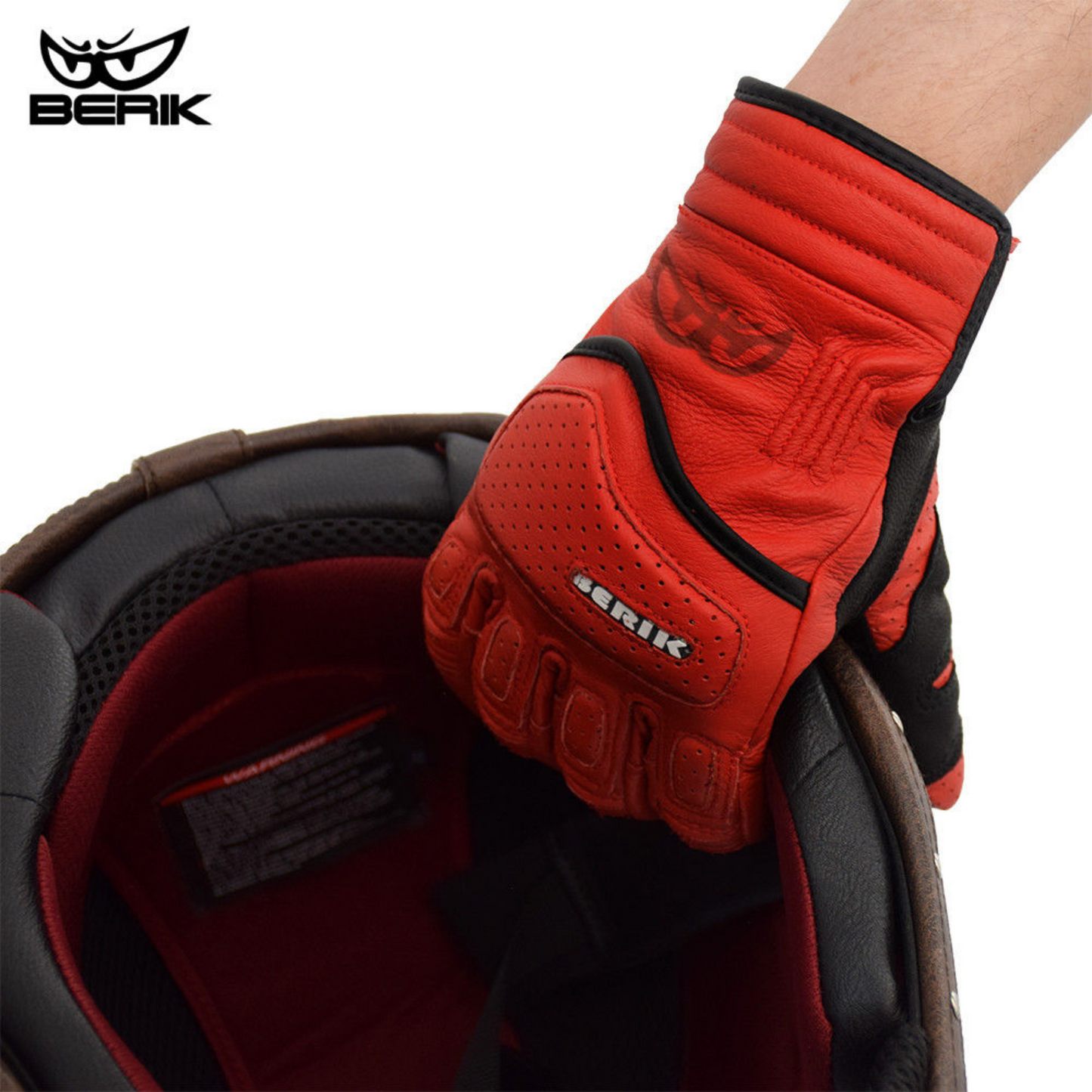 Style Retro Leather Motorcycle Gloves