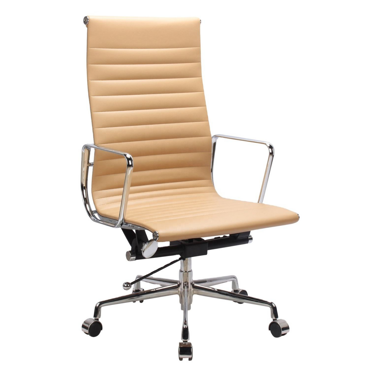 High-Back Metal Frame Leather Chair