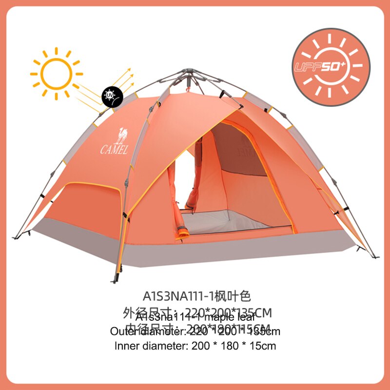 Spacious Golden camel 4 Person Camping Tent