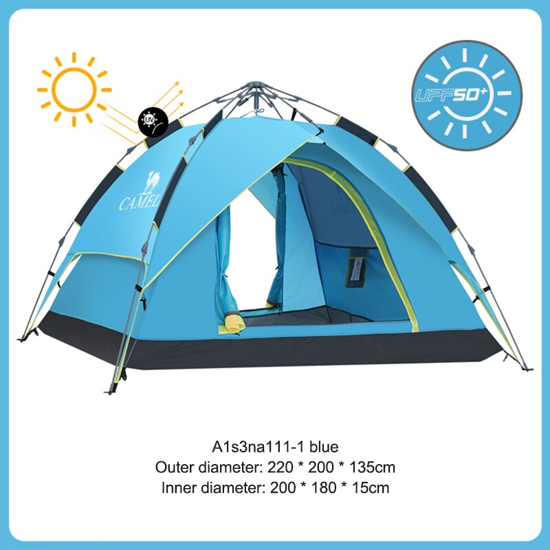 Spacious Golden camel 4 Person Camping Tent