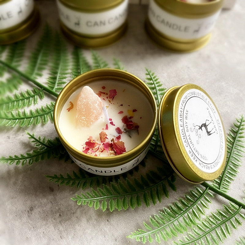 Golden Tin Box Essential Oil Candles