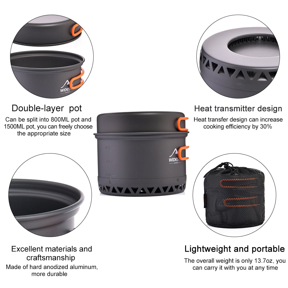 1.3L and 2.3L Camping Cookware Set