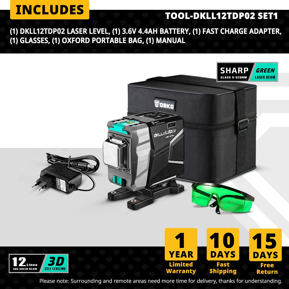 3D Green Laser Level Horizontal & amp