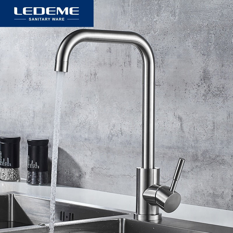 LEDEME Stainless Steel Single Handle Faucet