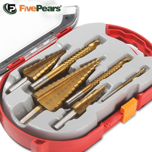 Durable Five Pears Step Drill Bit Set