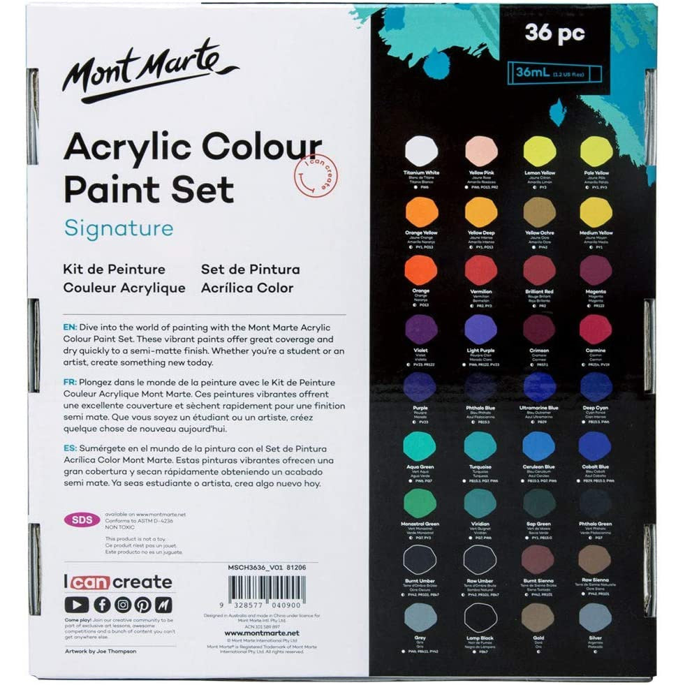 Mont Marte Premium Metallic Acrylic Paint Set