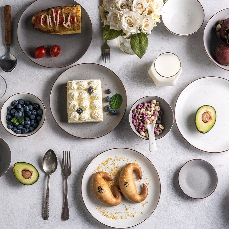 32-Piece Nordic Style Ceramic Plate Set