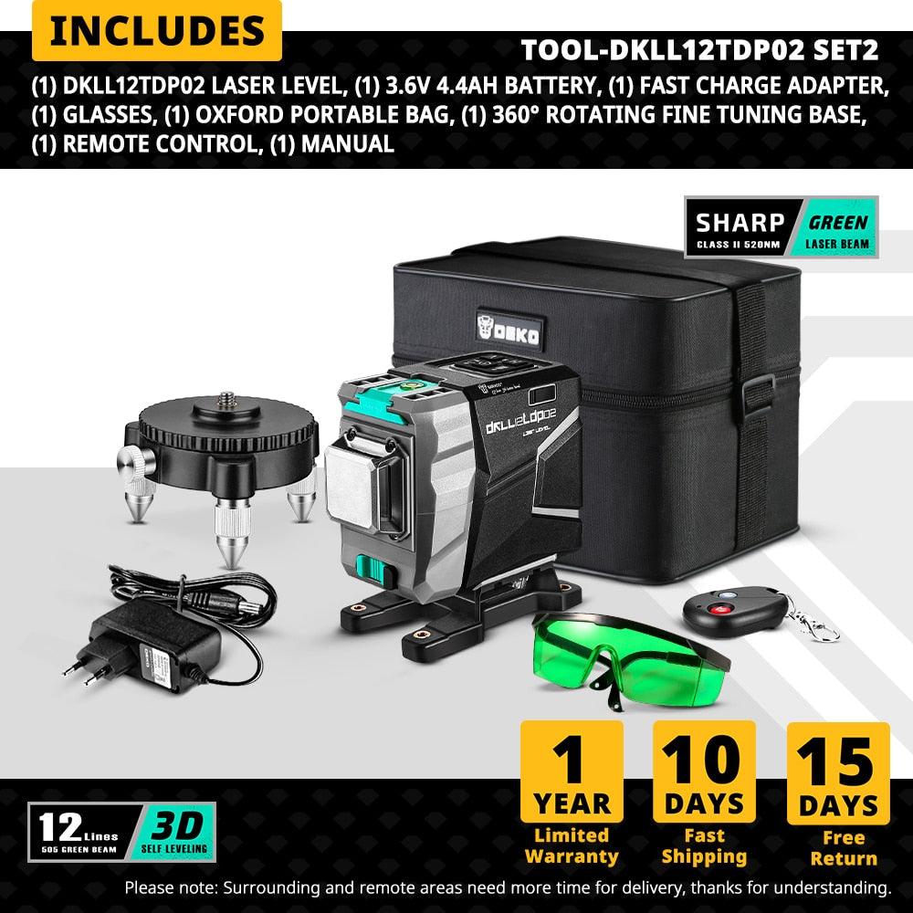 3D Green Laser Level Horizontal & amp
