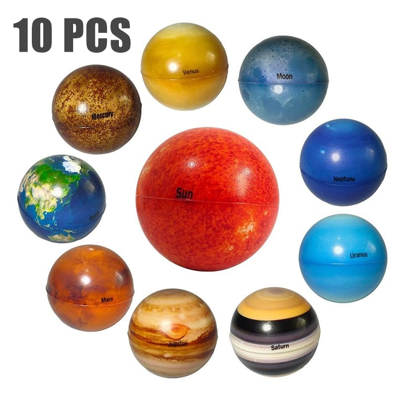 Children's Eight Planets Bouncy Ball Stress Relief Toys