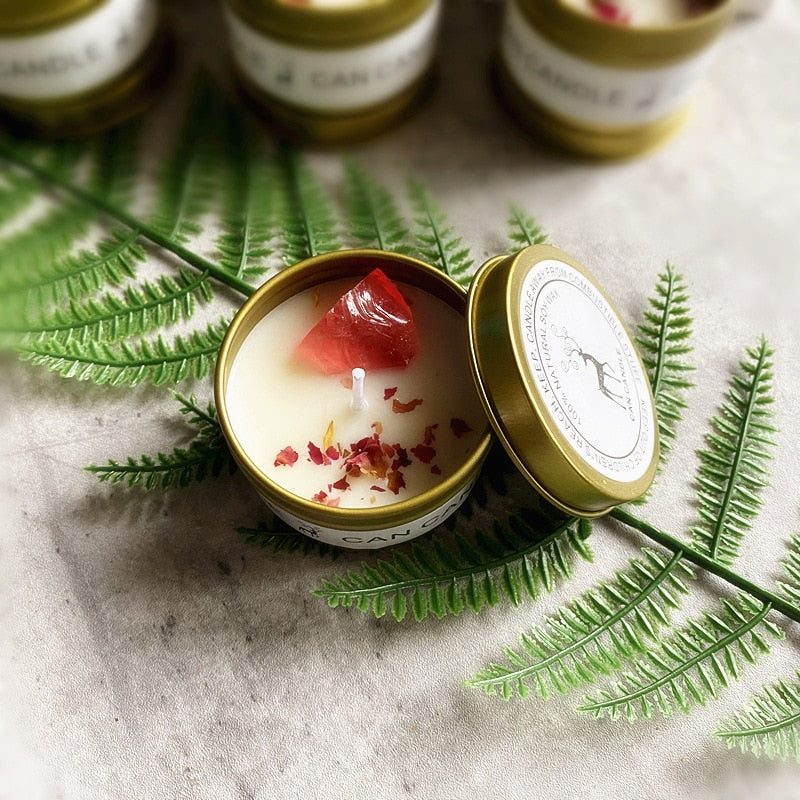 Golden Tin Box Essential Oil Candles