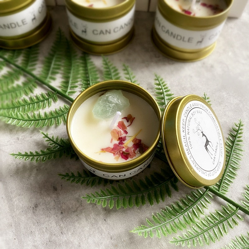 Golden Tin Box Essential Oil Candles