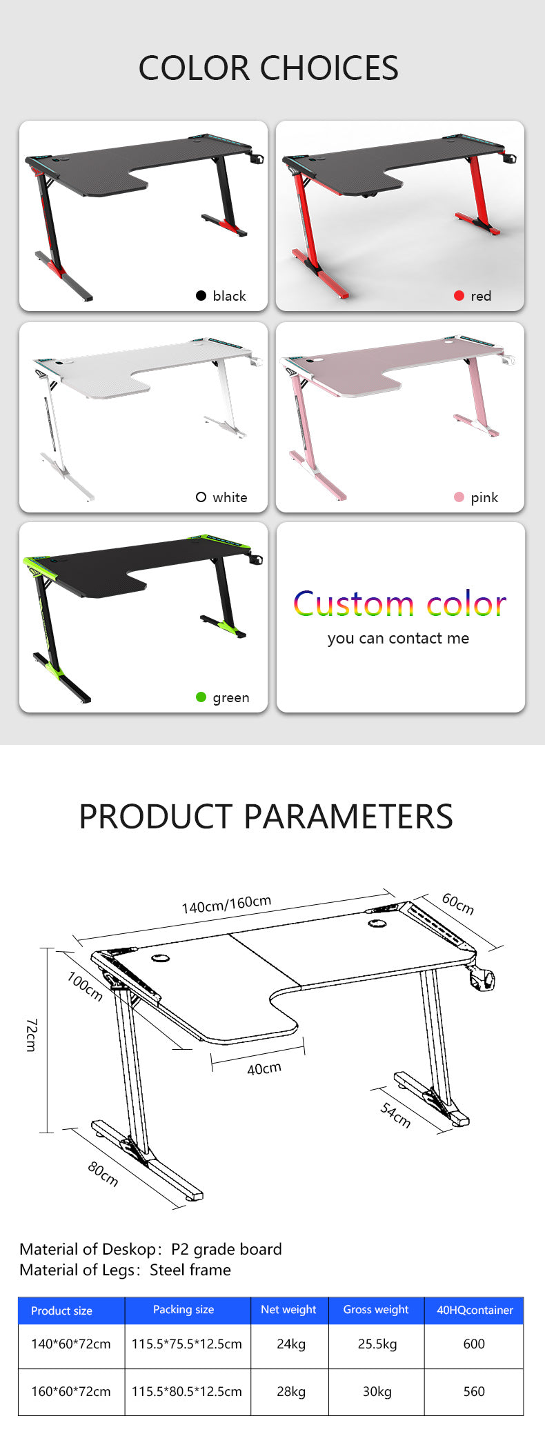 Modern L-Shaped Gaming Table