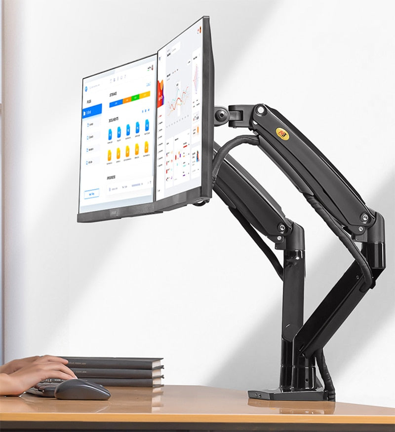 NB F195A Dual Monitor Mount - Gas Spring Arm
