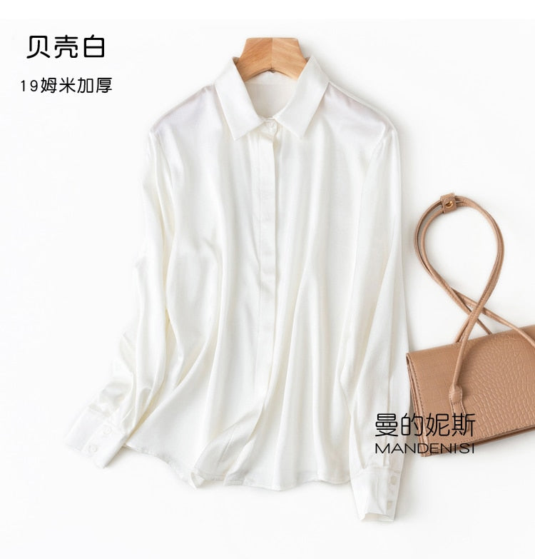 Silk Button Down Long Sleeve Shirts