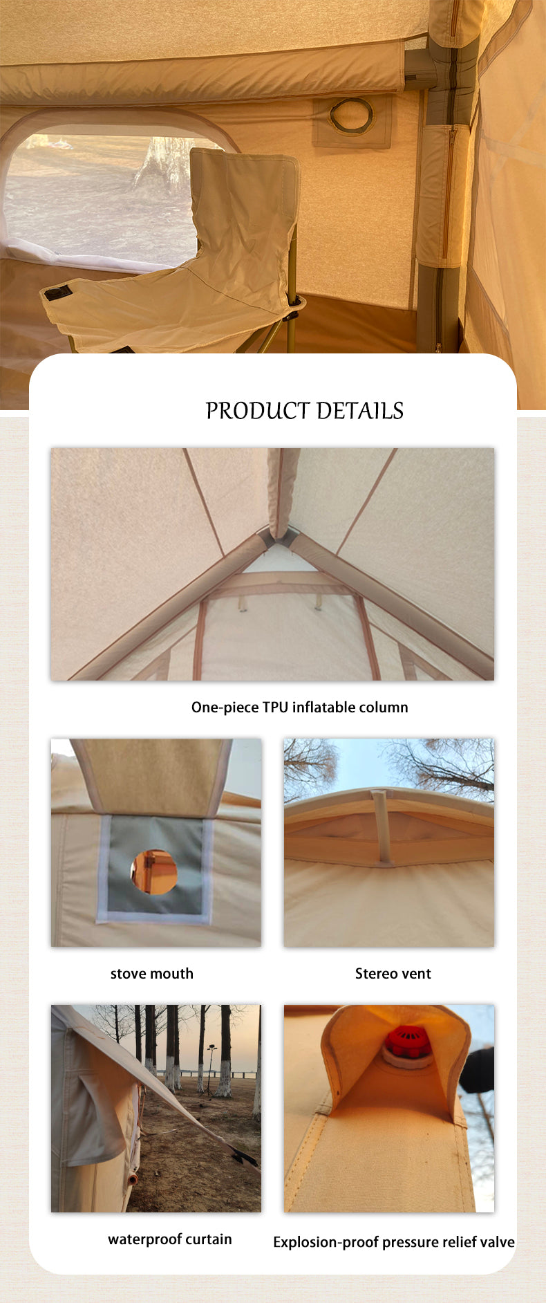Oxford Bell Tent Inflatable Camping Tent