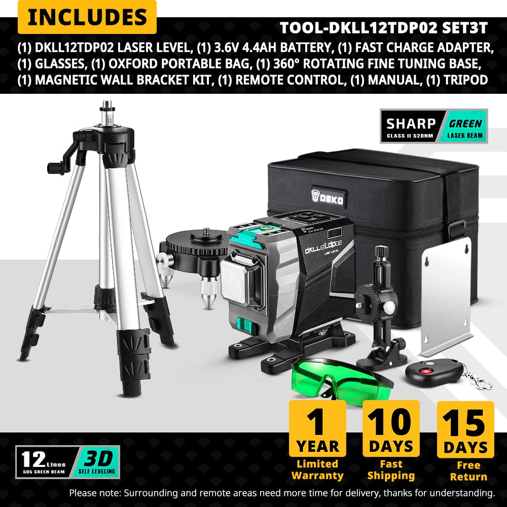 3D Green Laser Level Horizontal & amp