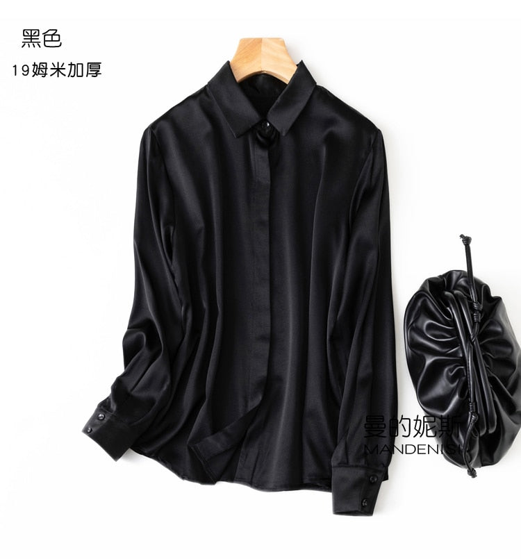 Silk Button Down Long Sleeve Shirts