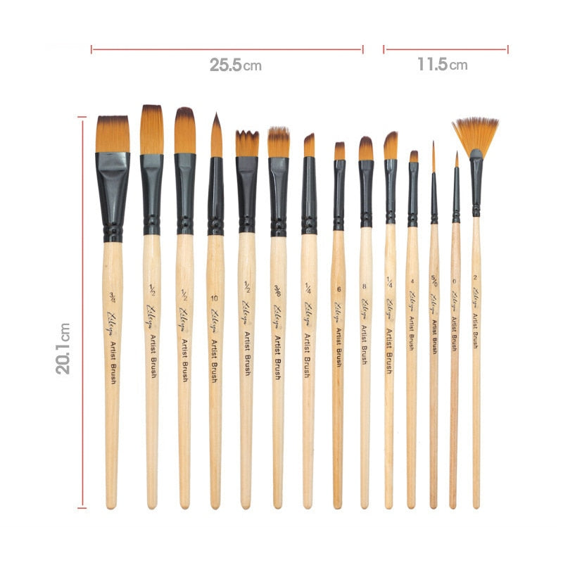 14 pcs Professional Paint Brushes Different Shape