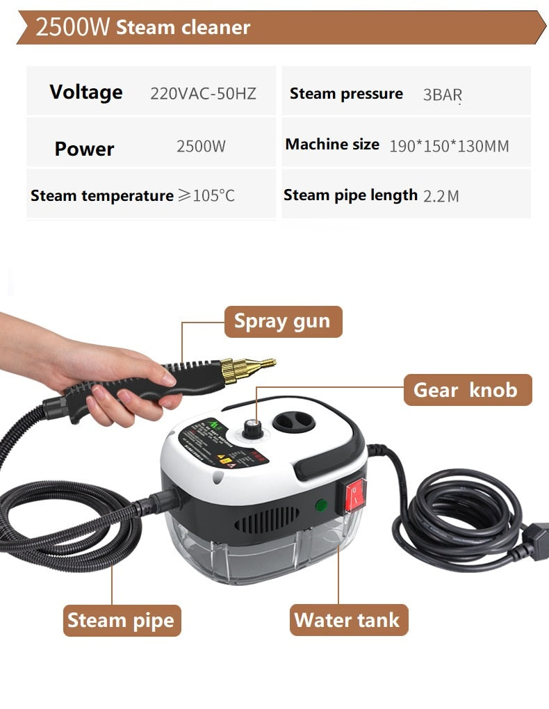 2500W High Temperature Steam Cleaner for Home