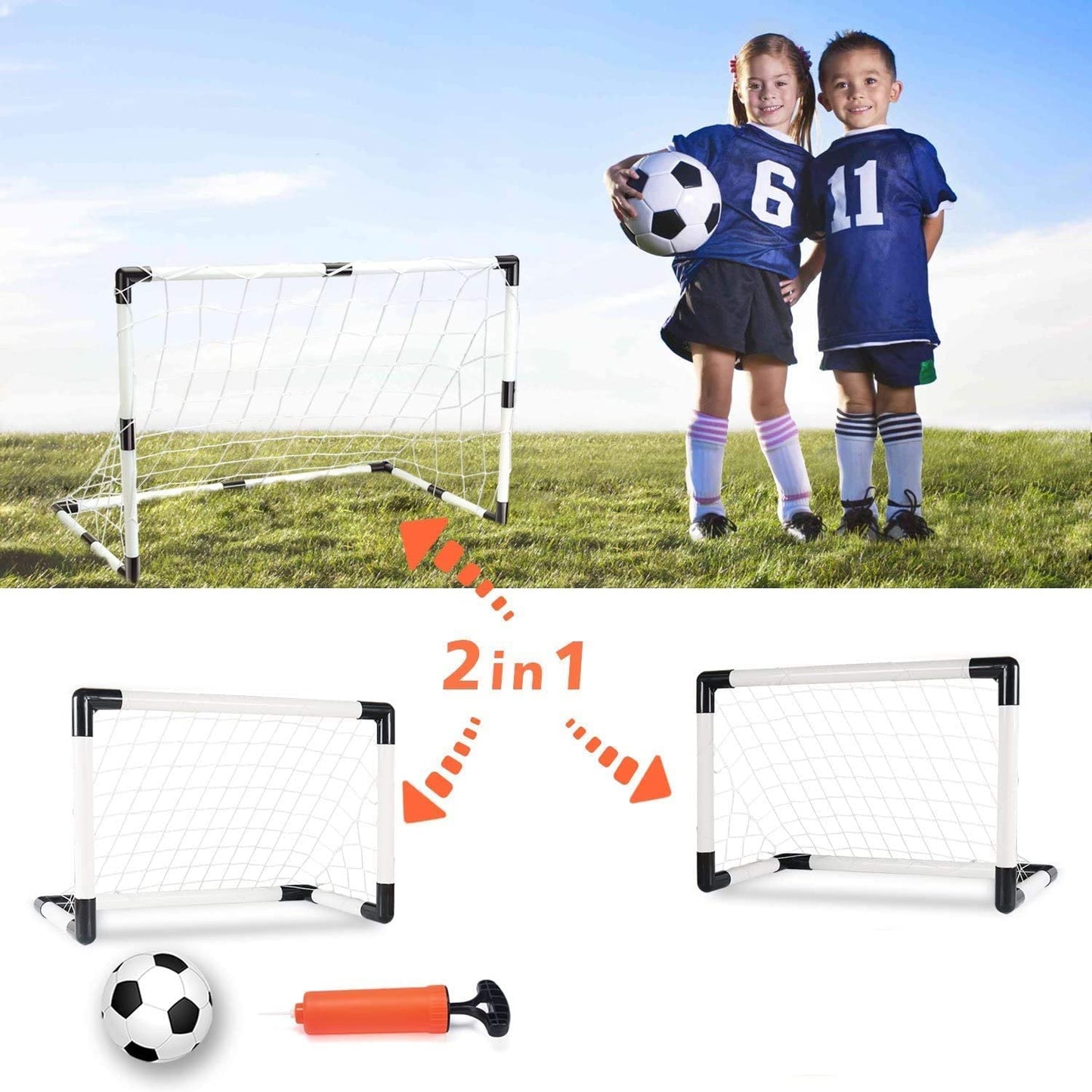 2-in-1 Mini Football Soccer Goal