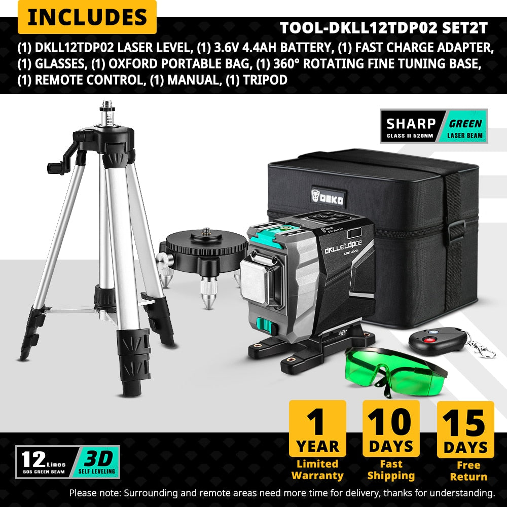 3D Green Laser Level Horizontal & amp
