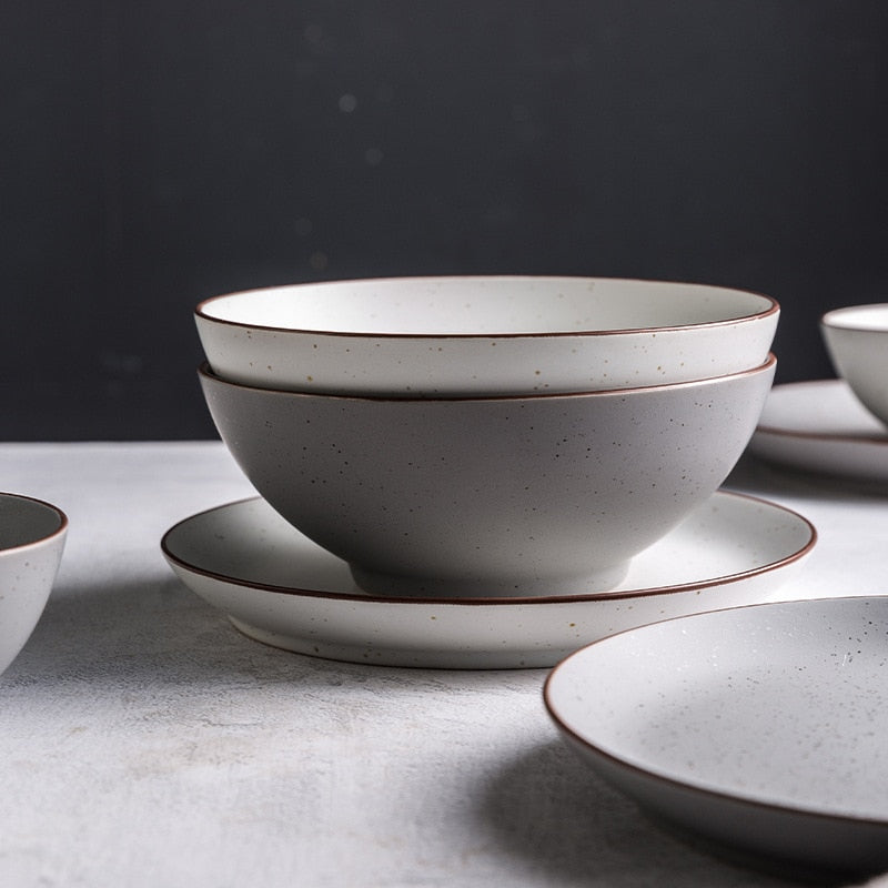 32-Piece Nordic Style Ceramic Plate Set