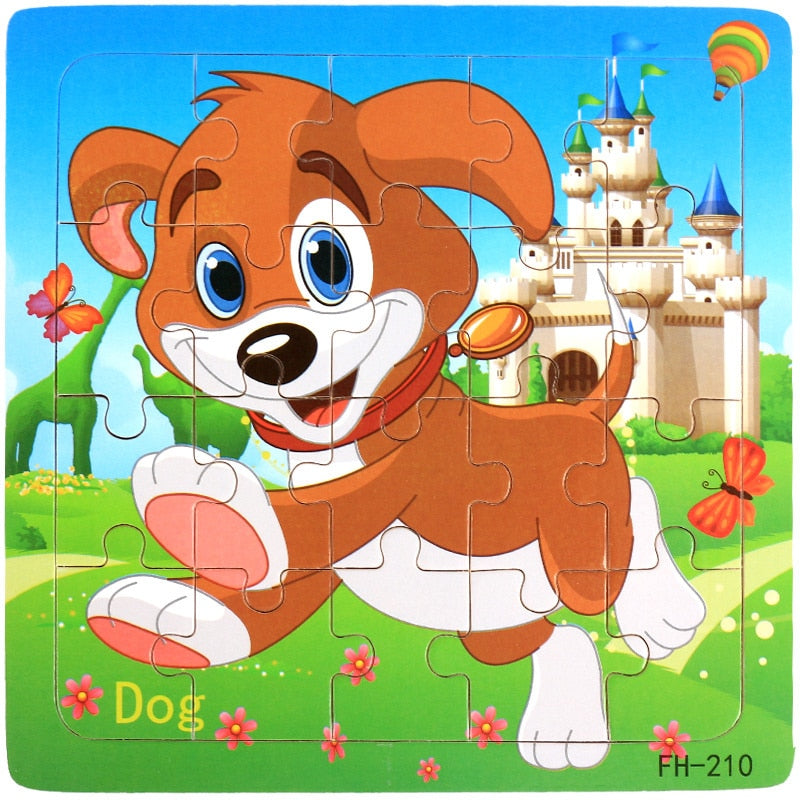 Montessori 3D Puzzle Cartoon Animal Vehicle Jigsaw