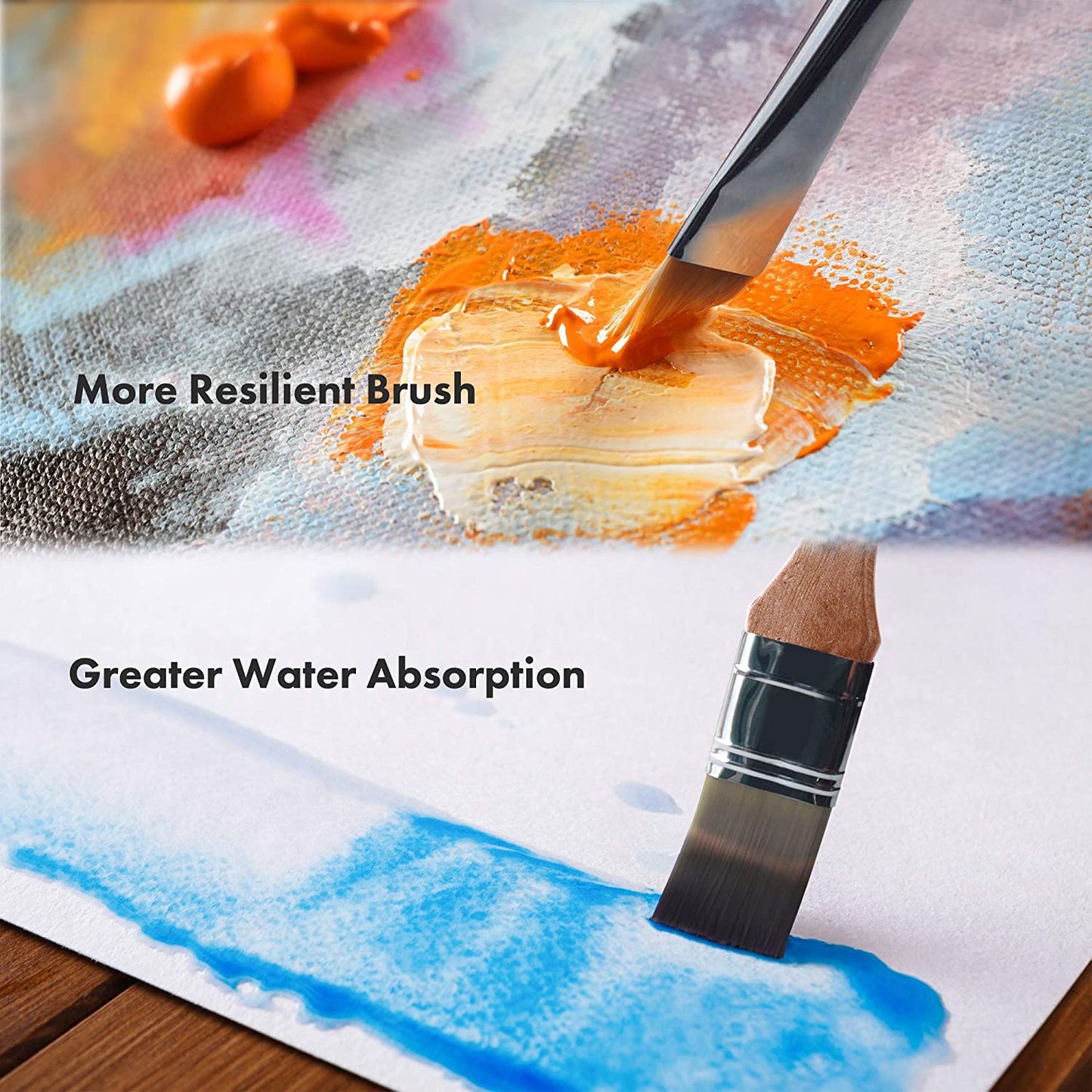 24-Piece Enhanced Synthetic Paint Brush Set