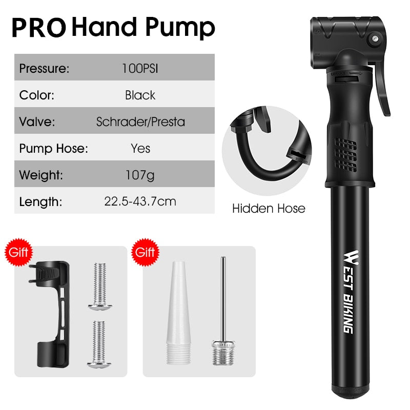 WEST BIKING Portable MTB Bike Pump