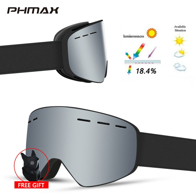 UV400 Anti-Fog Skiing Goggles
