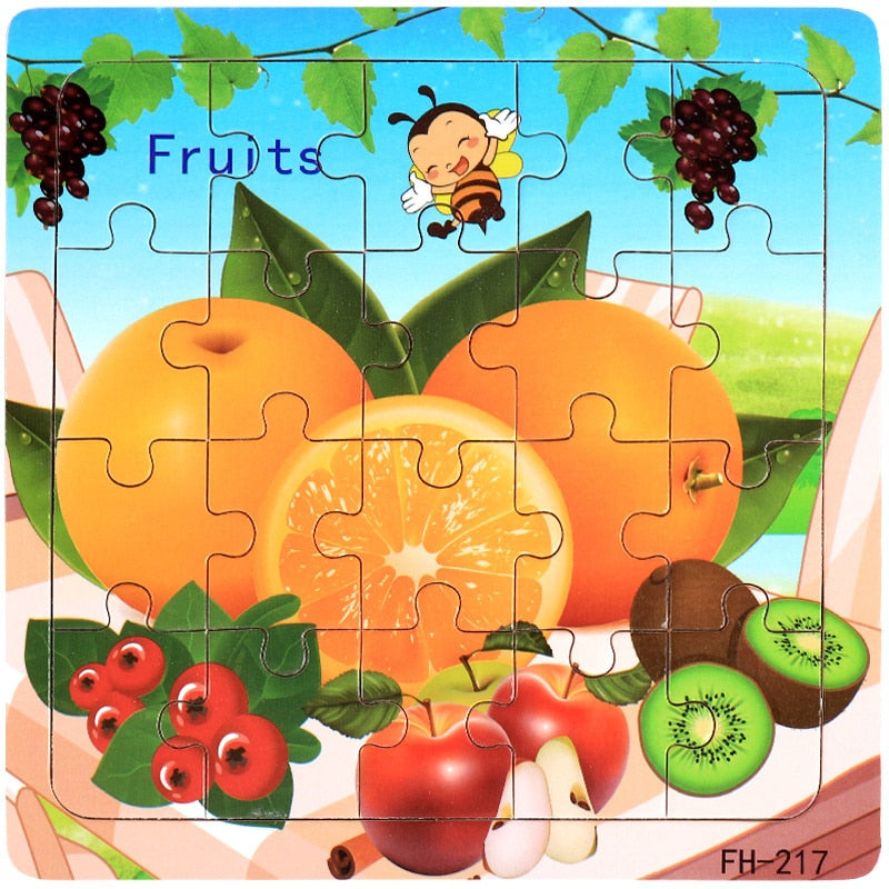 Montessori 3D Puzzle Cartoon Animal Vehicle Jigsaw