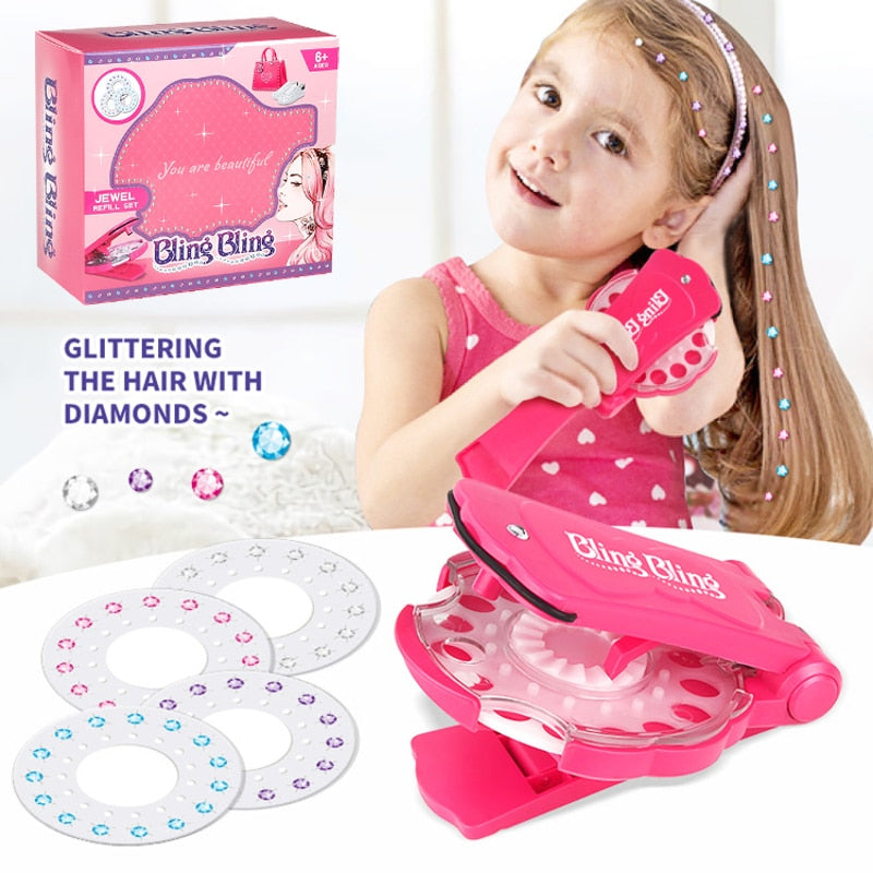 Girls Hair Gems Kit and Princess Pretend Makeup Sets
