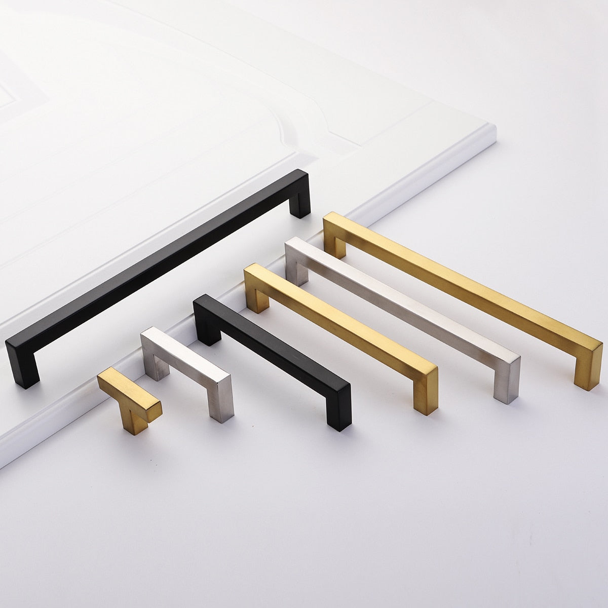Sleek Black Square Stainless Steel Door Knobs