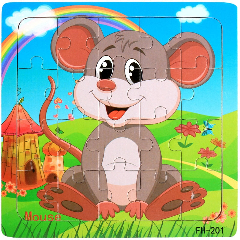 Montessori 3D Puzzle Cartoon Animal Vehicle Jigsaw