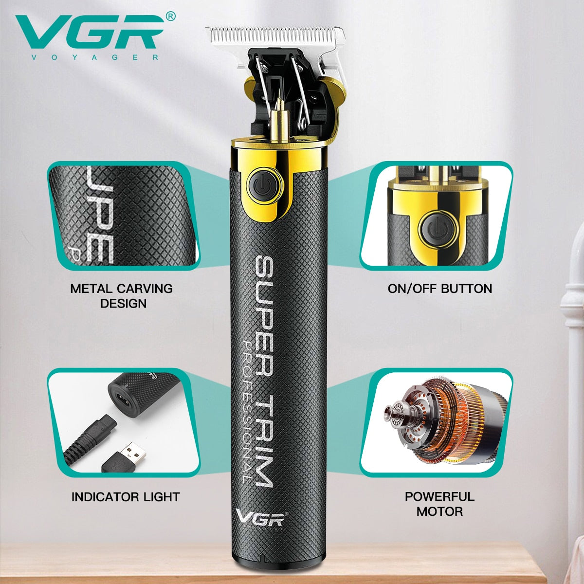 VGR Rechargeable Electric Hair Clipper
