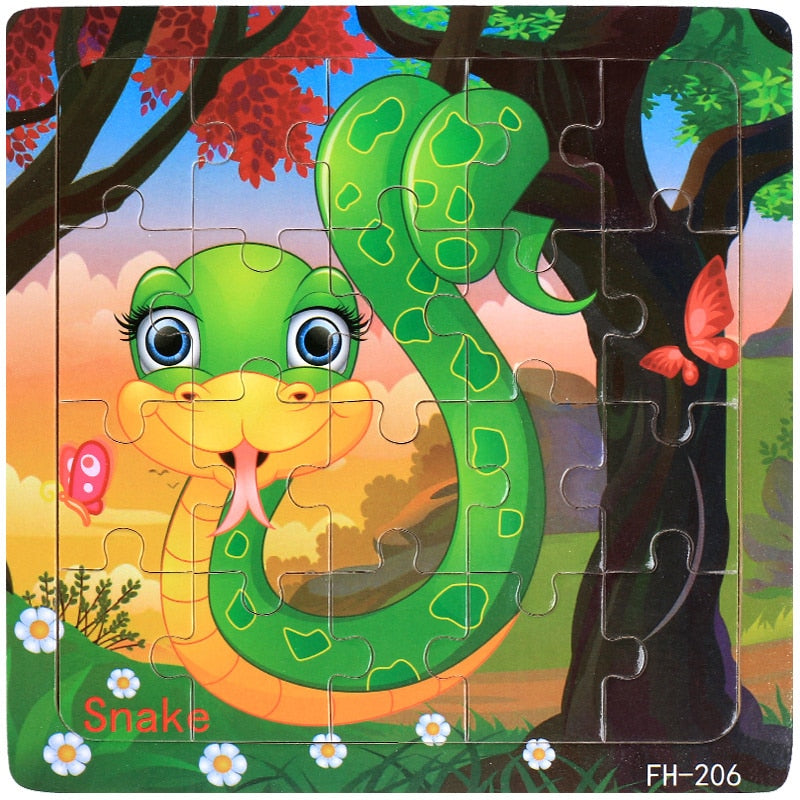 Montessori 3D Puzzle Cartoon Animal Vehicle Jigsaw