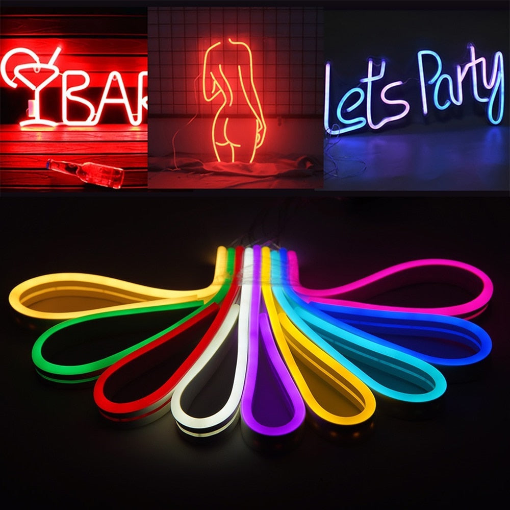 DIY 5V 12V LED Neon Strip Sign Light