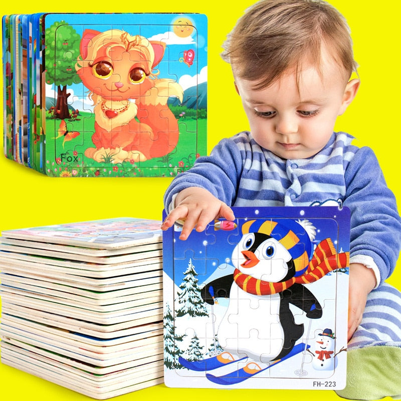Montessori 3D Puzzle Cartoon Animal Vehicle Jigsaw
